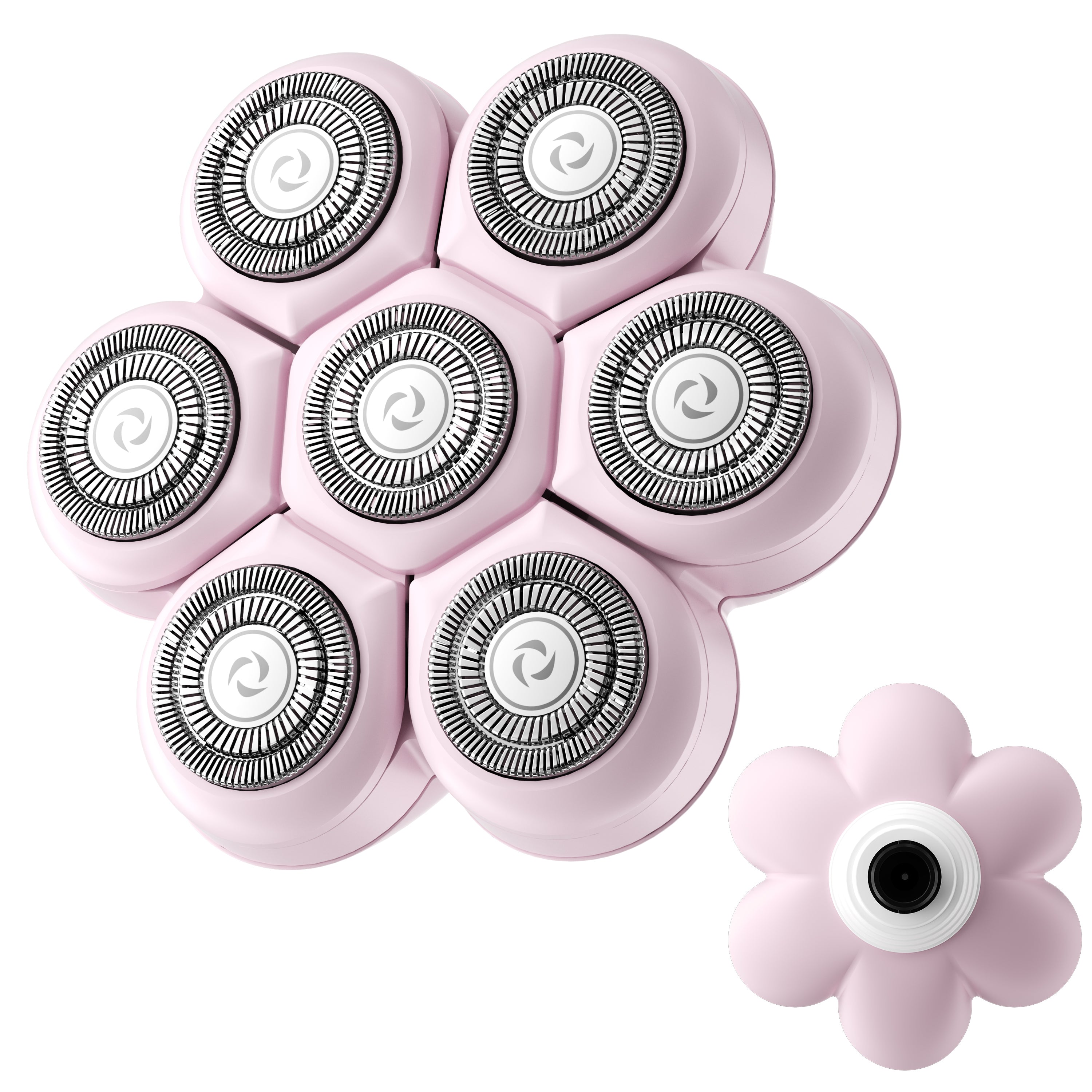 7D Floating Replacement Shaving Heads, Magnetic Detachable Blade, Pink