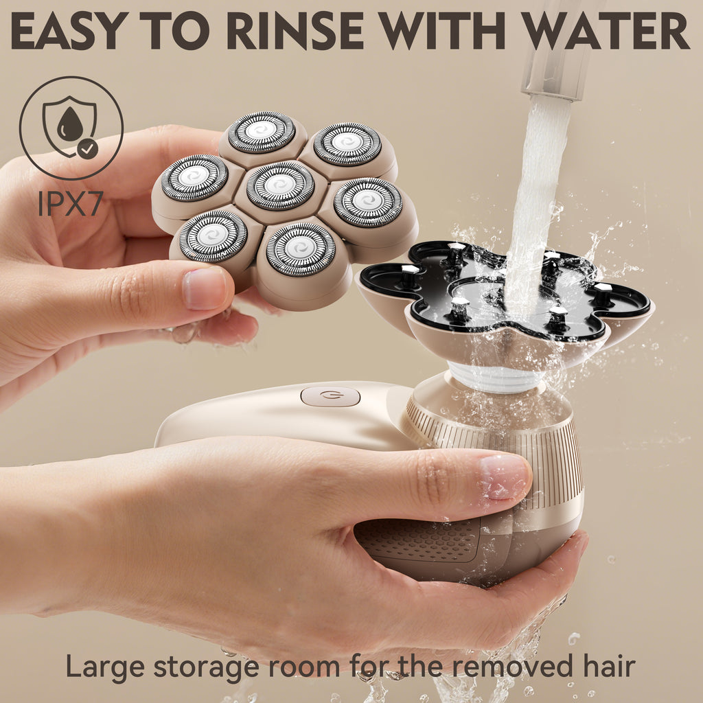 7D Floating Replacement Shaving Heads, Magnetic Detachable Blade, Mocha