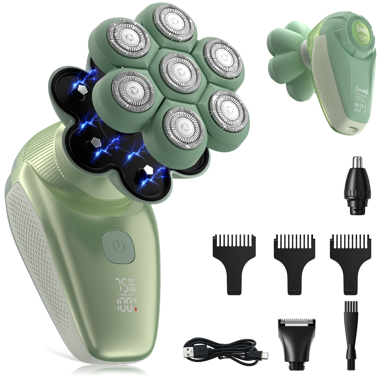 3-in-1 Groomer Shaver for Men, Bald Head Shaver & Beard Trimmer, Men’s Electric Shavers, Ideal Grooming Gift Set for Men